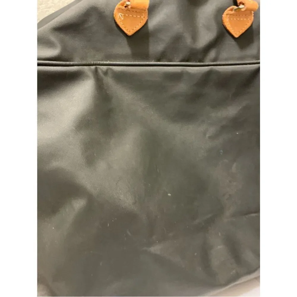 Jon Hart Design Black Duffel with Tan Leather Accents